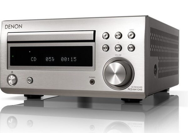 Denon RCD-M41DAB - Mini-HiFi-System Silber CD Bluetooth DAB+ ohne Lautsprecher