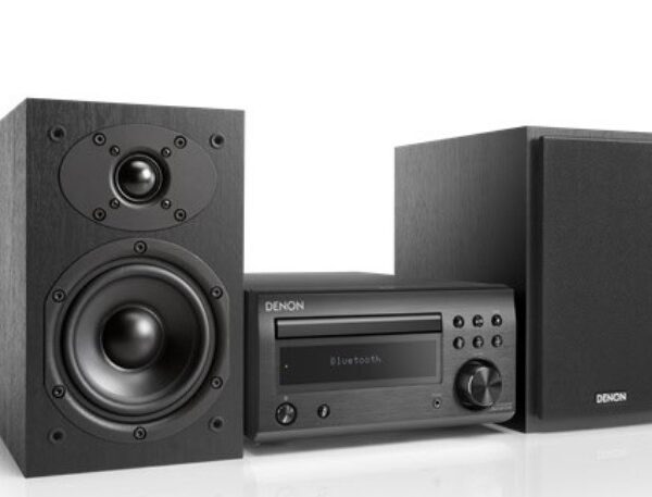 Denon D-M41 DAB HiFi CD System schwarz mit schwarzen Lautsprechern 2x30 Watt