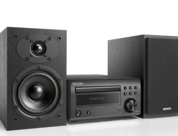 Denon D-M41 DAB HiFi CD System schwarz mit schwarzen Lautsprechern 2x30 Watt