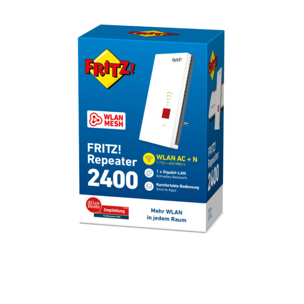 AVM FRITZ!Repeater 2400 (20002855) Ultraschnelles WLAN Mesh im FRITZ!Box-Heimnetz