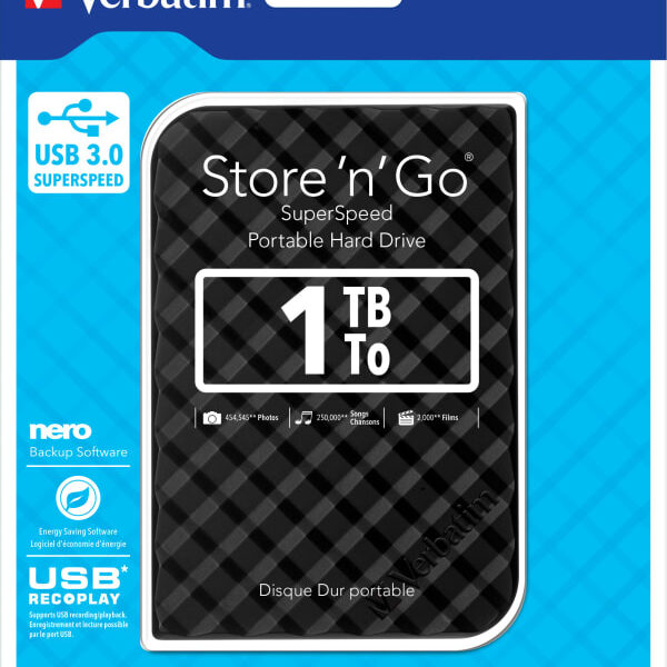 Verbatim Festplatte 1TB USB 3.0 53194 2,5 Zoll extern 2. Gen