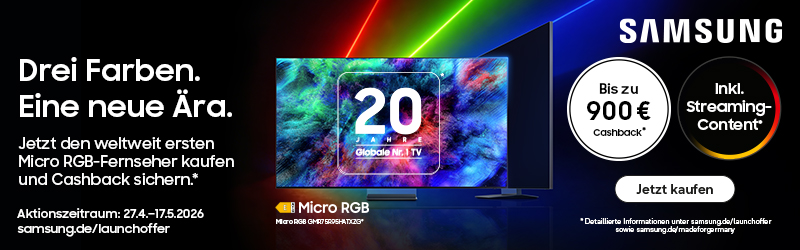 Samsung Cashback 2026 für TVs und Soundgeräte