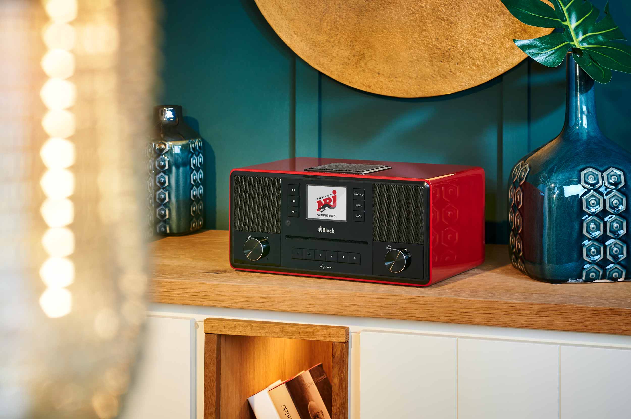 Audioblock AURORA – Hochglanz Rot
