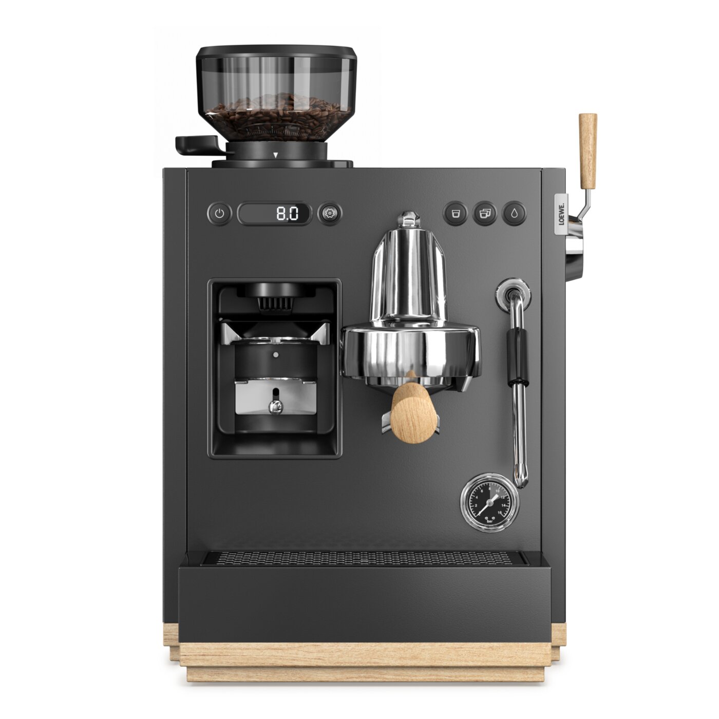 Loewe aura.pure – Siebträger-Espressomaschine mit Mahlwerk